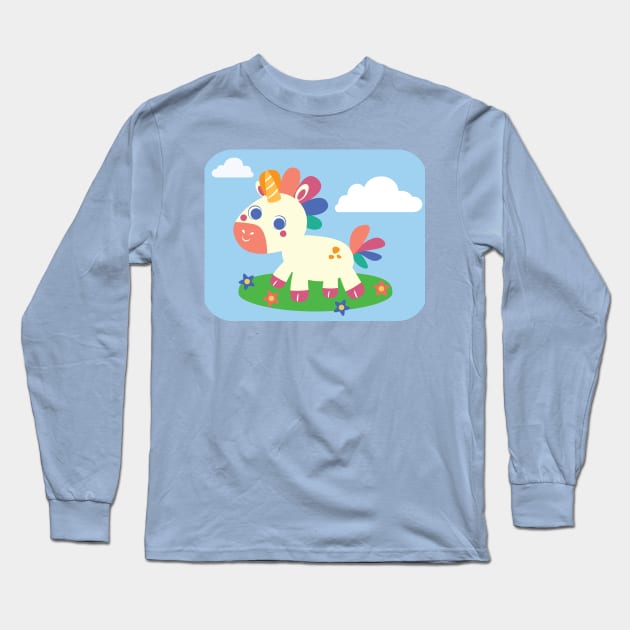 Baby Unicorn Long Sleeve T-Shirt by aglomeradesign